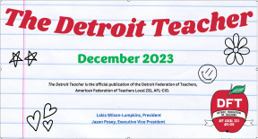 title page December 2023 The Detroit Teacher