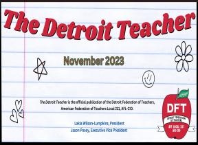 the cover page of The Detroit Teacher