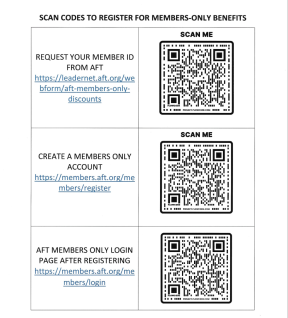 scan codes for AFT members