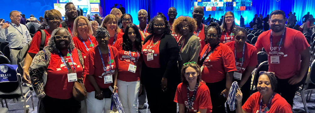 DFT members in red for national convention