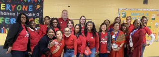 Keidan wear red for ed