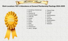 work locations 100% attendance in 24-25