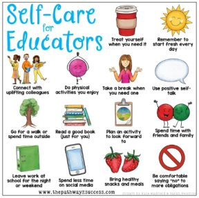 self care for educators icons
