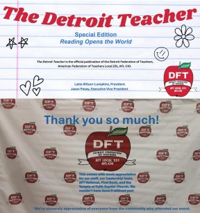 cover of The Detroit Teacher with a thank you page